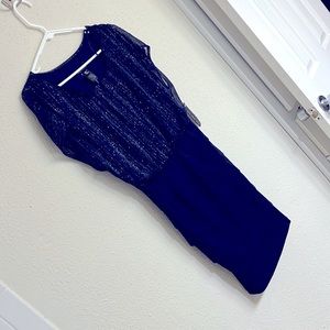 Navy and glitter bodycon dress